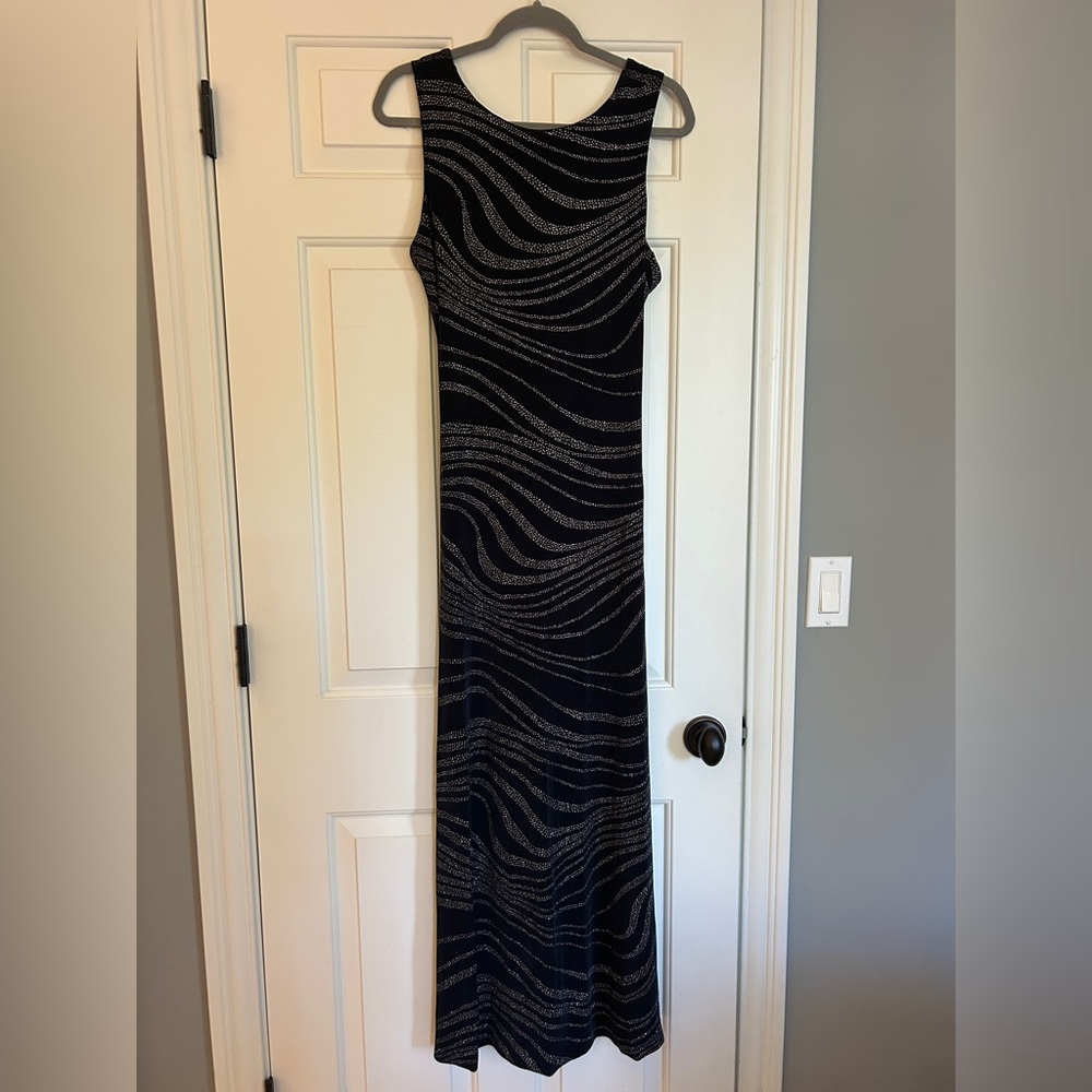 Navy and Silver Maxi Dress